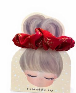 Weihnachtsmarkt-Scrunchie-rot