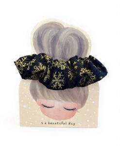 Weihnachtsmarkt-Scrunchie schwarz