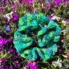 Scrunchie/gehäkelt/grün-gemustert