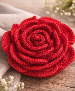 Gehäkelte Duft-Rose mit Melissen Haarseife (Florex)