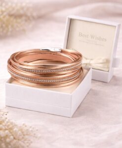 Wickelarmband mit Strass & Magnetverschluss – inklusive edler Geschenkbox