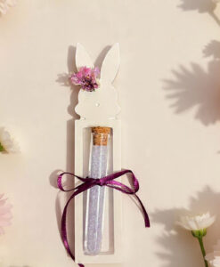 Alternative view of Hasenglück 4er Set - handgegossene Gipshasen mit Trockenblumen